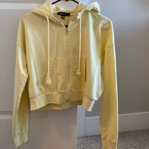 Missguided Yellow Cropped Hoodie size 6